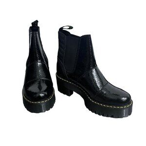 NWT Dr. Martens Rozalie Distressed Patent Heeled Chelsea Boots Sz 7 US